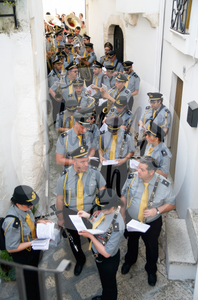 Band Players in Waiting Saint Antonio Precession - Ceglie Messapica, Puglia Italy